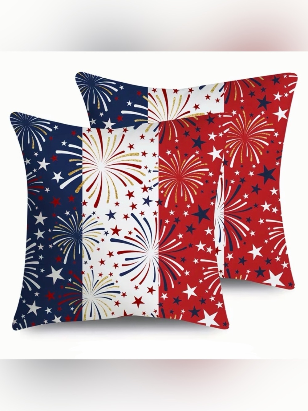 🇺🇸 Pillow Covers x2 17” Fireworks Fourth of July Patriotic